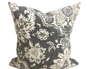 GRAY Pillow COVER, Tan Pillow Cover, Charcoal Gray Pillow, Grey Pillow Cover for 20x20 Pillow, 18x18 Pillow, 16x16 Pillow, All Sizes