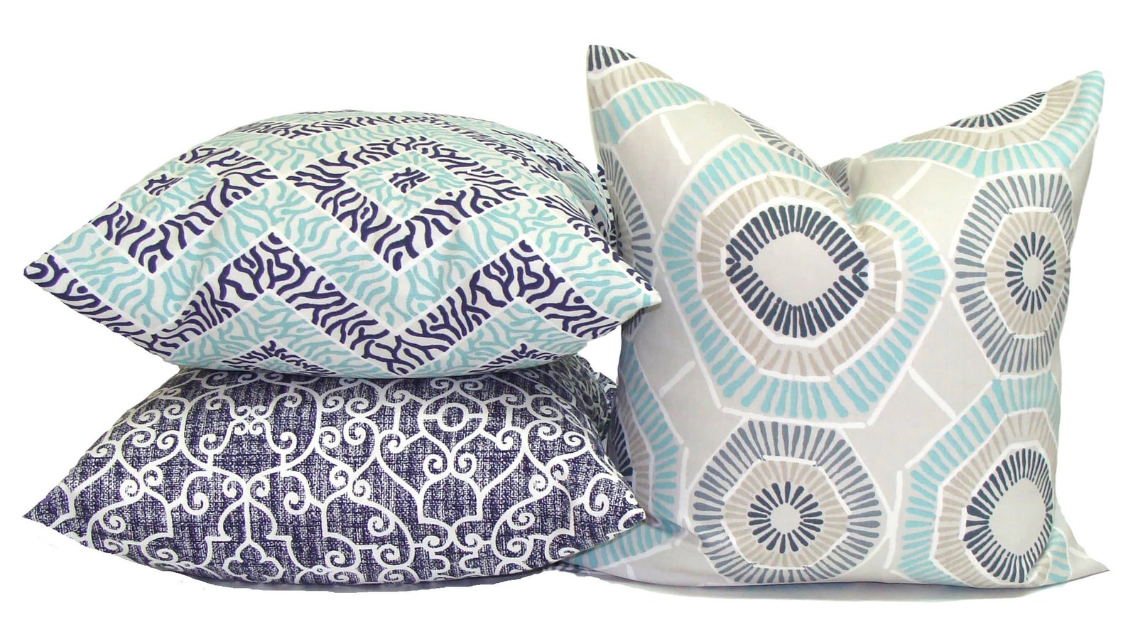 Aqua Pillow Cover Aqua Throw Pillow Cover Light Blue Pillow Etsy