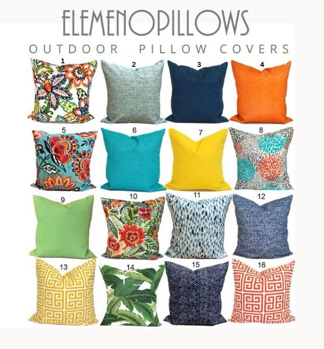 Outdoor Pillow COVER, Outdoor Decor, Solarium Fabric Pillows, Outdoor Throw Pillow Cover for a 20x20, 16x16, 18x18 Pillow Insert, All Sizes