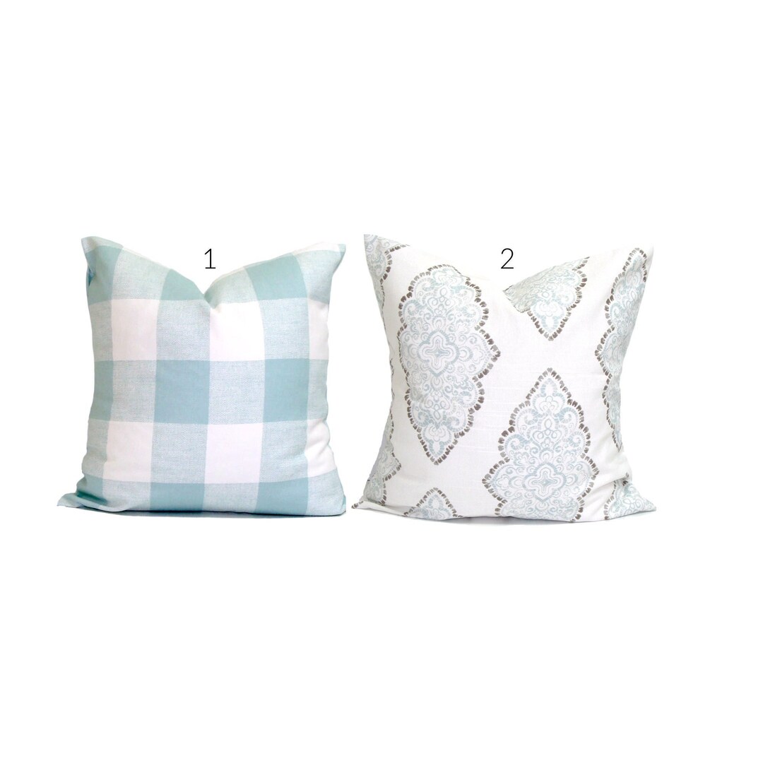 Light Blue Pillow COVERS Spa Blue Throw Pillow Cover 20x20 Etsy