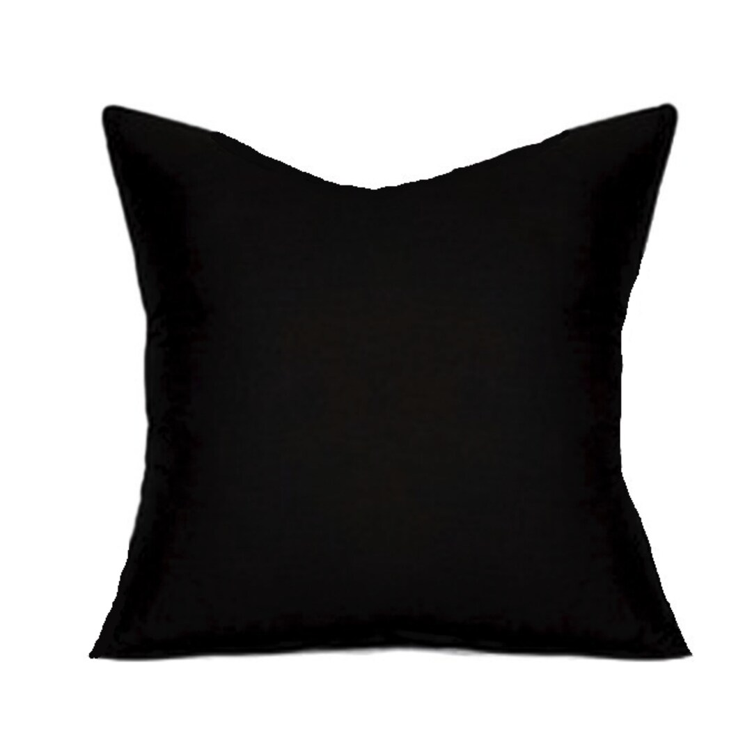 Solid Black Pillow Cover, Black Throw Pillow Cover for 20x20 Pillow