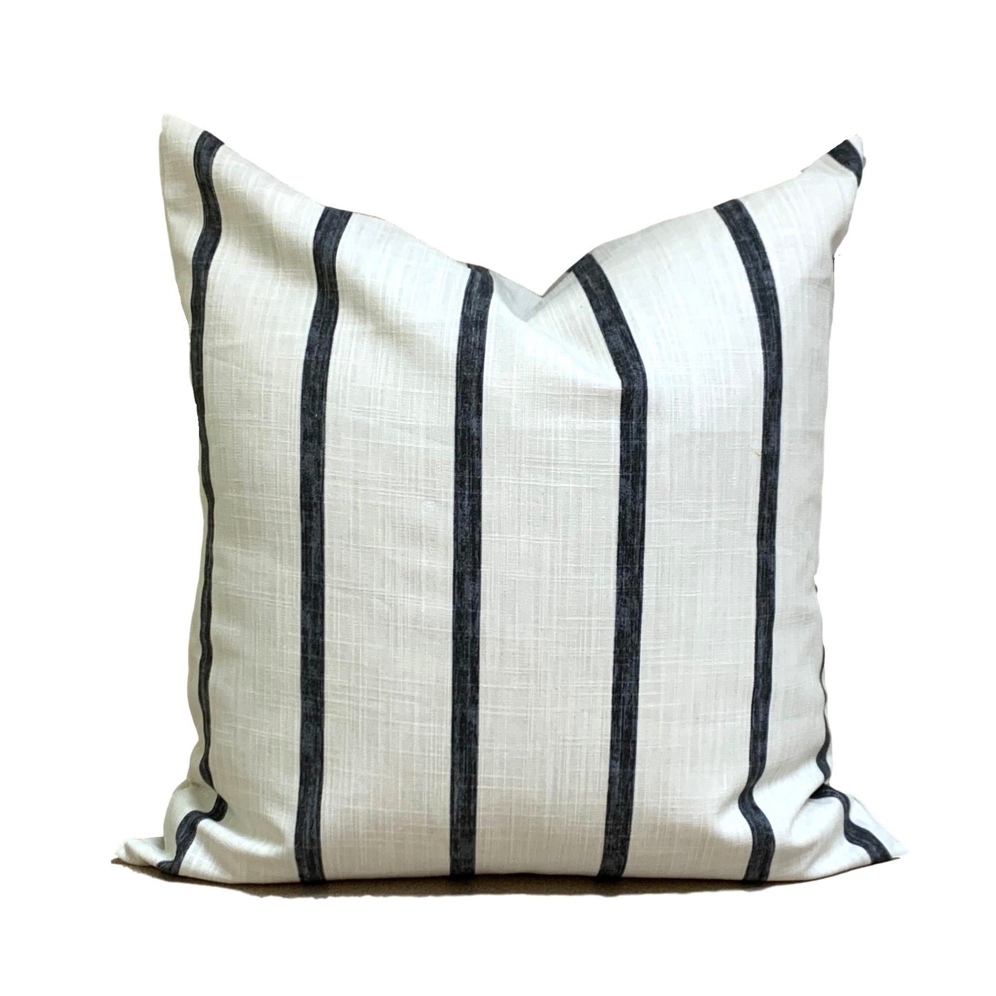 Farmhouse Pillow Farmhouse Throw Pillow Black Stripe Pillow Etsy