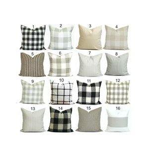 FARMHOUSE PILLOW COVERS, Gray Farmhouse Pillow Covers, Farmhouse Pillow Covers for 20x20 Pillow, 18x18 Pillow, 16x16 Pillow, All Sizes