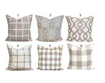 Tan Pillow Cover Sale. Tan Throw Pillow Covers for 20x20 Pillow, 18x18 Pillow, 16x16 Pillow, All Sizes