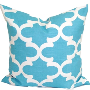 Blue Pillow Cover Sale, Blue Pillow Covers for 18x18&quot; Inserts, 20x20&quot; Inserts and 12x24&quot; Inserts-You Choose. Coastal Blue Fynn