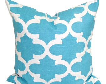 Pillow Cover Sale, Blue Pillow Covers for 18x18" Inserts, 20x20" Inserts and 12x24" Inserts-You Choose. Coastal Blue Fynn