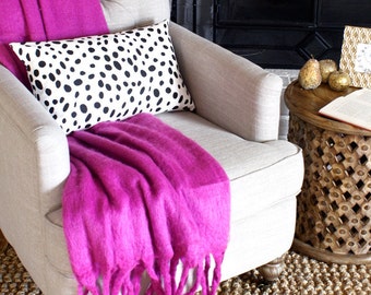 Black and White Lumbar Pillow Cover: Animal Print Pillow Cover