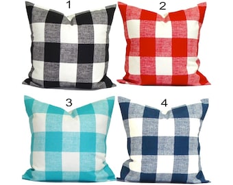 OUTDOOR  Pillow Covers, Black Pillow Covers, Red Pillow Covers, Blue Pillow Covers for 16x16" 18x18" and 20x20" Pillow Inserts, ALL SIZES