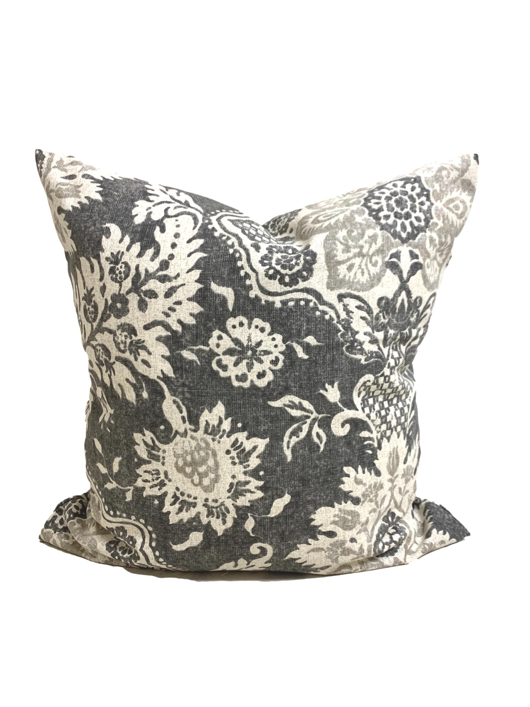 Decorative Pillow in Macbeth Heather Gray Floral