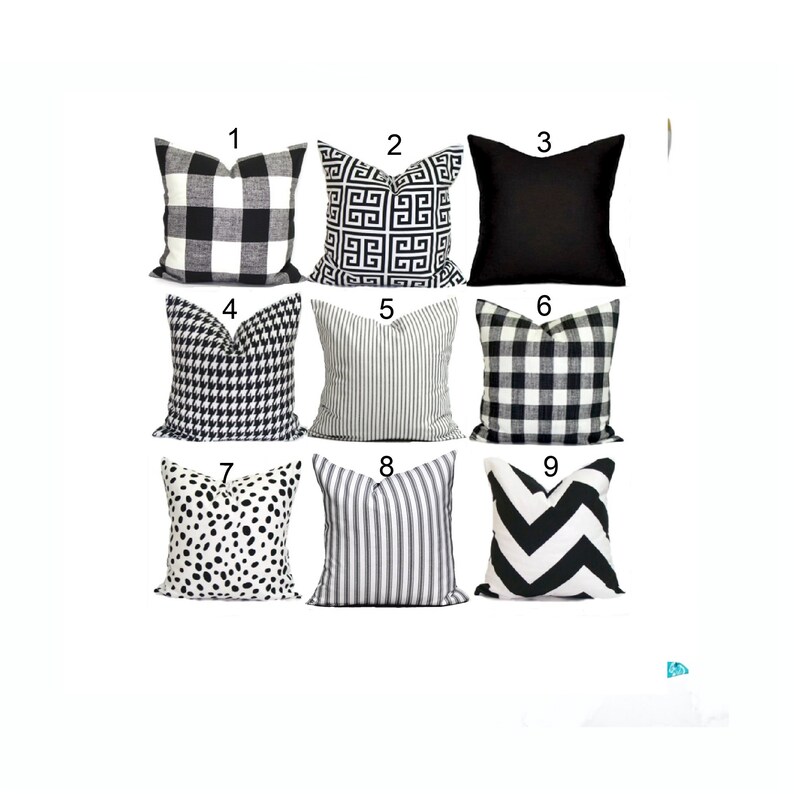 Black Pillow Covers for 20x20 Pillows Black Throw Pillows Decorative Pillow Covers