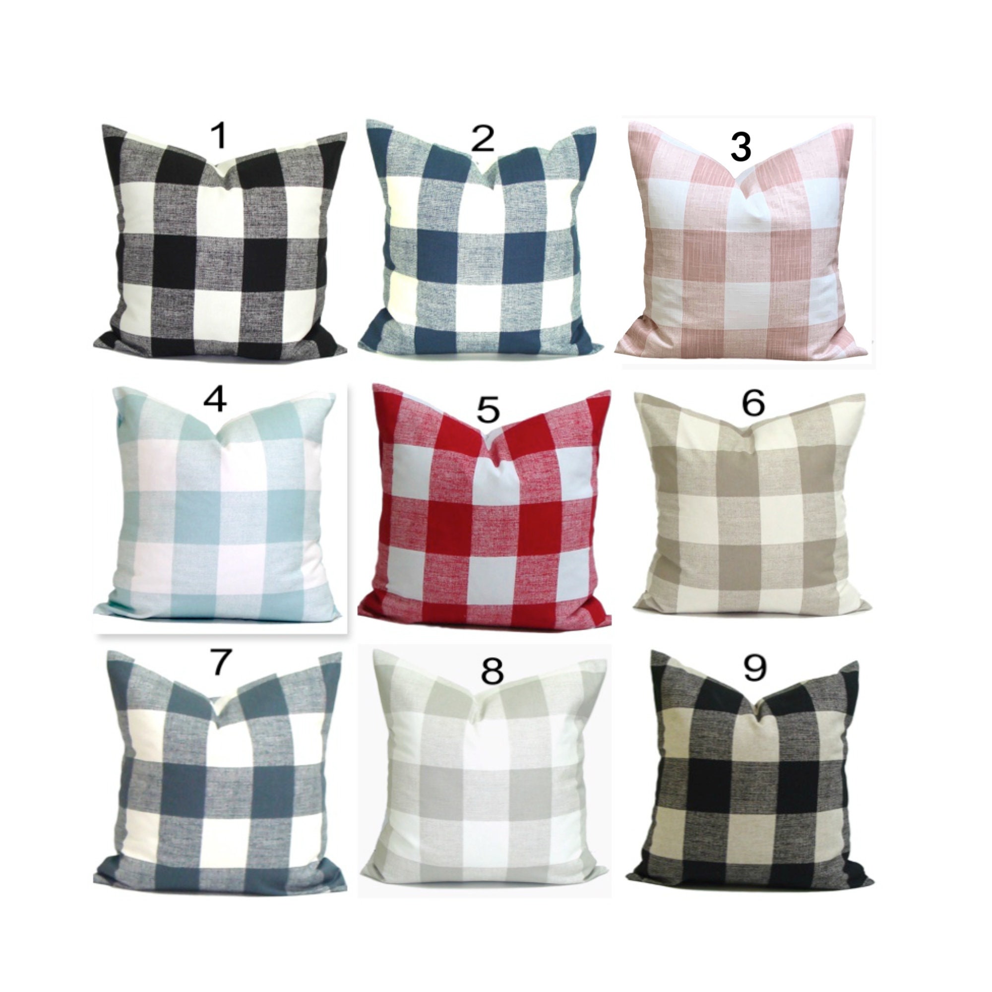 Farmhouse Pillow, Farmhouse Decor, Buffalo Plaid Pillow Covers, Plaid…