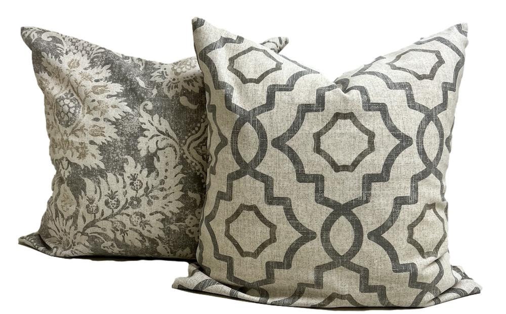 Gray and tan throw pillows hotsell