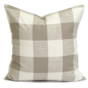 Tan Pillow Cover Sale, Farmhouse Pillow Cover, Tan Throw Pillow Cover for 20x20 Pillow, 18x18 Pillow, 16x16 Pillow, All Sizes