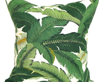 Tommy Bahama Pillow Cover, Green Palm Leaf Pillow, Green OUTDOOR Pillow Covers for 20x20 Pillow, 18x18 Pillow, 16x16 Pillow, All Sizes