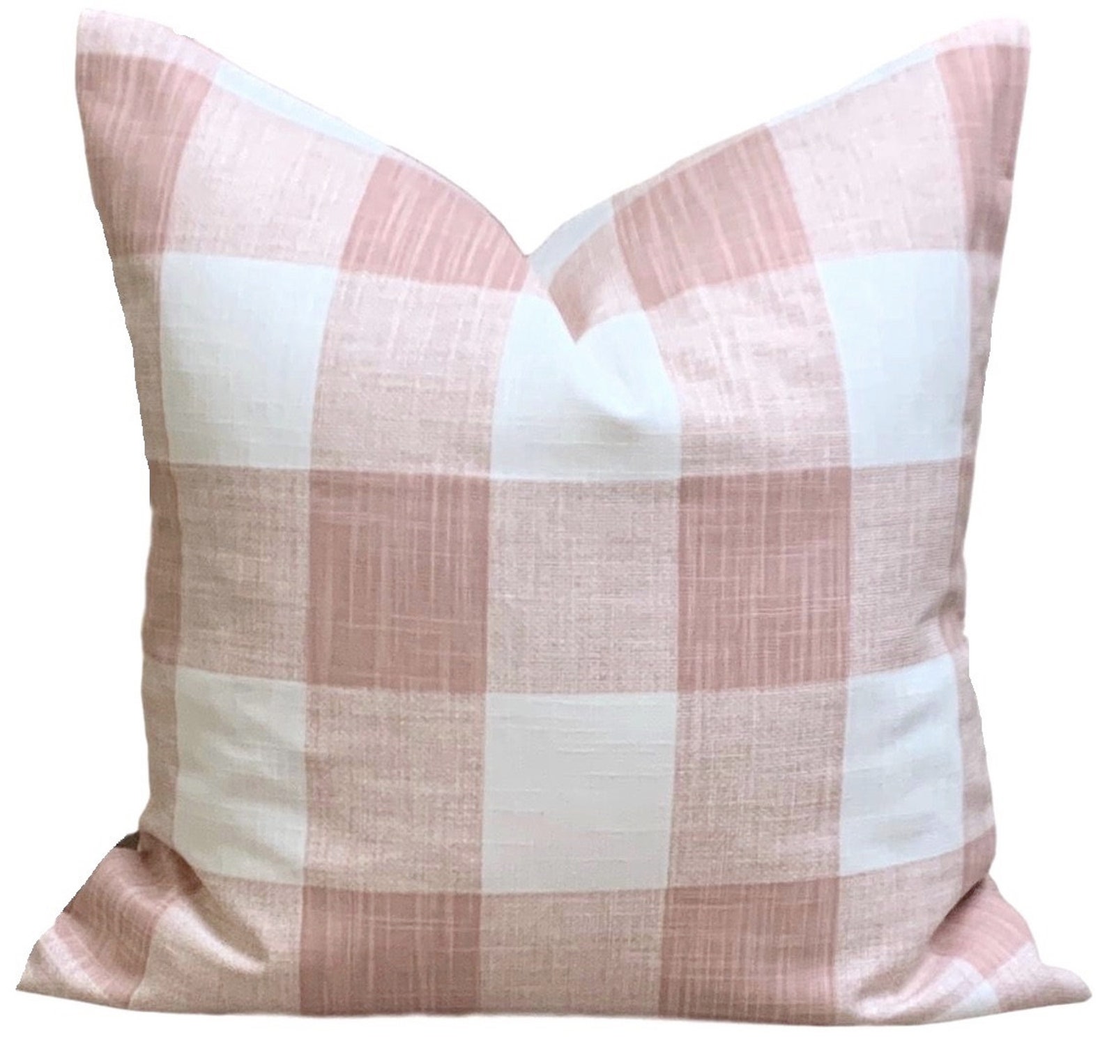 Pink Throw Pillow Pink Plaid Pillow Blush Pink Pillow Pink Etsy