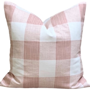 Pink Pillow Cover, Pale Pink Pillow Cover, Blush Pink Pillow Cover, Pink Farmhouse Pillow Covers for 20x20, 18x18, 16x16 Inserts, ALL SIZES