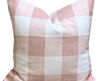 Pink Throw Pillow Cover, Pink Pillow Cover, Blush Pink Pillow Cover, Pink Farmhouse Pillow Covers for 20x20, 18x18, 16x16 Inserts, ALL SIZES