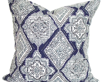 Blue Green Pillow Cover SALE, Indigo Blue Pillow Cover, Blue Throw Pillow, Milan Vintage Indigo Fabric