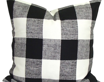 Black Pillow Cover, Black Throw Pillow, Black Pillow Covers for 20x20, 18x18, 16x16 Inserts, All Sizes incl Euro Sham and Lumbar