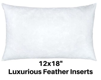 Lumbar Pillow Insert, 12x18 FEATHER Pillow Insert, 12x18 Inch Feather Pillow Insert, 12x18" Down Pillow Form