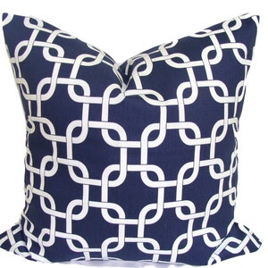 Blue Pillow Cover, Navy Blue Throw Pillow Cover, Blue Decorative Pillow Covers for 20x20 Pillow, 16x16 Pillows, 18x18 Pillows, All Sizes