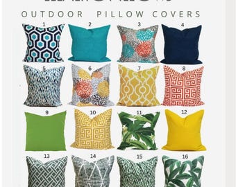 Outdoor Pillow Covers, Weather Resistant Outdoor Fabric, All Sizes