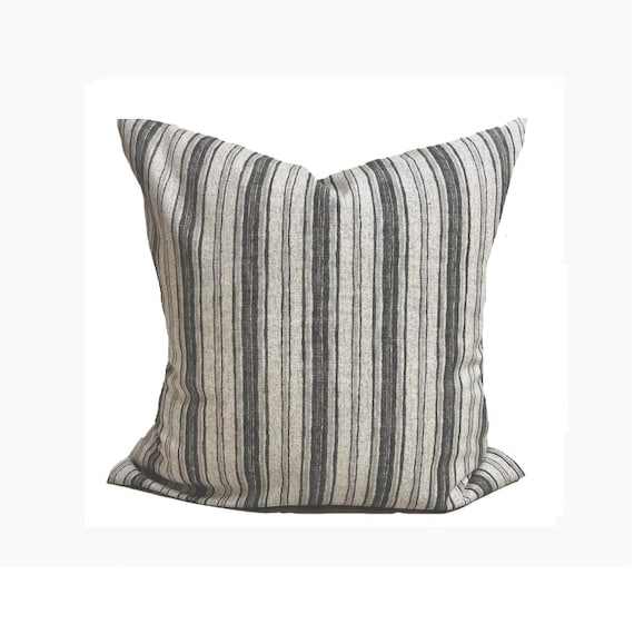 GRAY Pillow COVERS Gray Stripe Pillows 