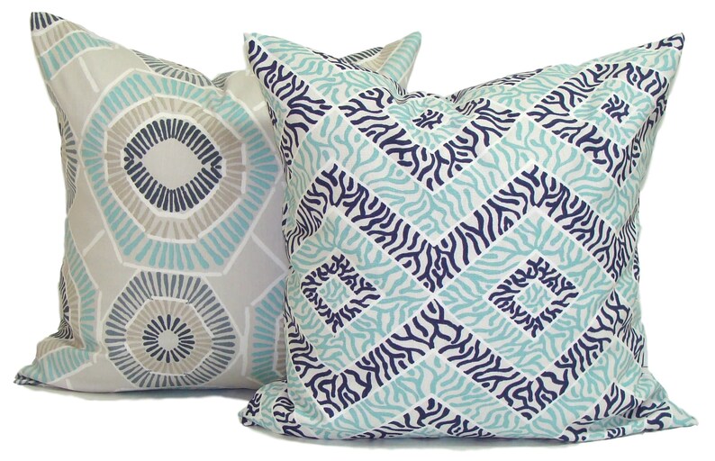 Aqua Pillow Cover Aqua Throw Pillow Cover Light Blue Pillow Etsy