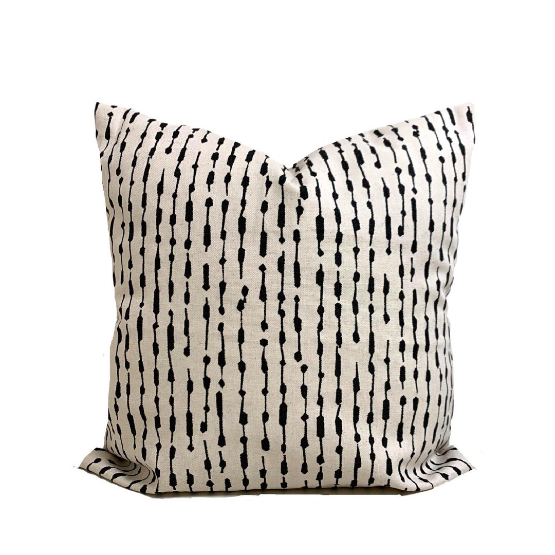 Black Tan Pillow COVERS, Farmhouse Pillow Covers, Tan Black Pillow