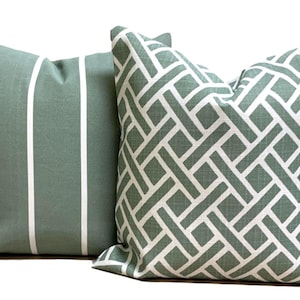 Green Pillow Covers, Outdoor Pillow Covers, Green Throw Pillow Covers for 18x18, 16x16, 20x20 Pillow Covers image 3