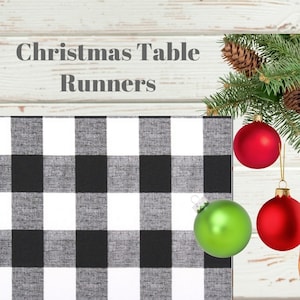 Christmas Table Runner. Christmas Table Decor, Farmhouse Christmas, Farmhouse Table, Plaid Table Runners, ALL SIZES