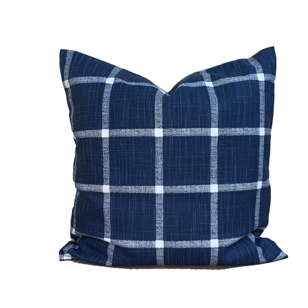 Blue Farmhouse Pillow. Blue Farmhouse Decor Blue Throw Pillow Etsy