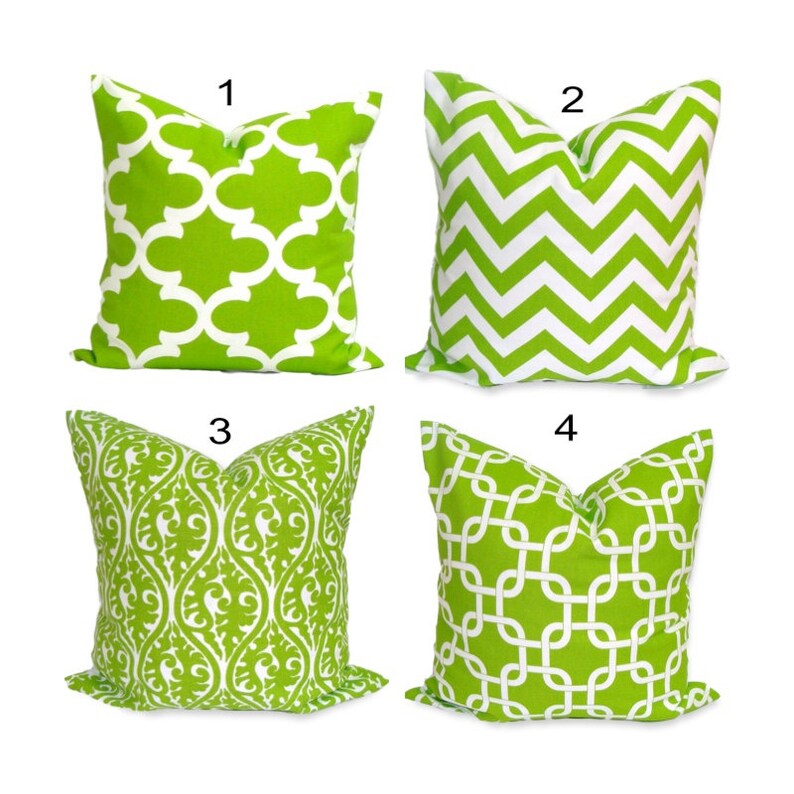 Green Pillow COVERS Green Throw Pillow Bright Green Pillow Etsy
