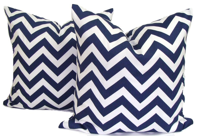 Navy Pillow SALE Navy Blue Pillow COVERS Navy Chevron | Etsy