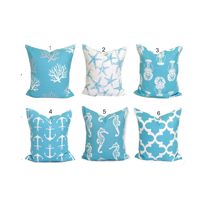 Nautical Pillow Covers Blue Nautical Decor Nautical Throw Etsy