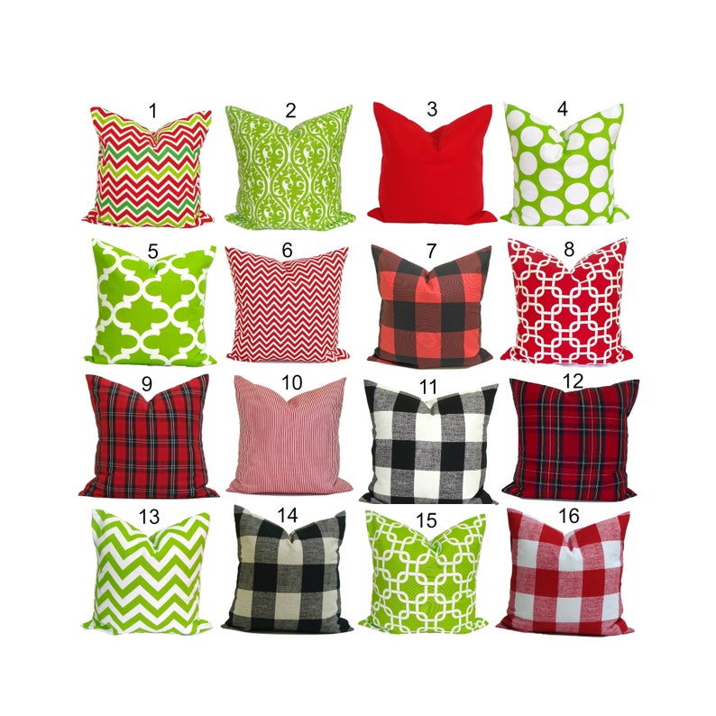 CHRISTMAS Pillow Cover Farmhouse Christmas Pillow Red Black Etsy