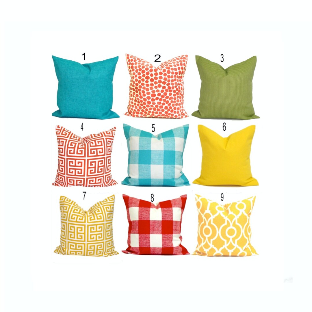 Outdoor Pillow COVERS Yellow Outdoor Pillow Cover Orange Etsy