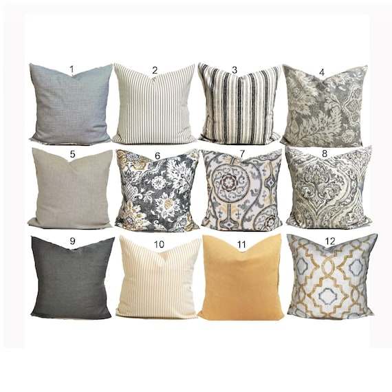 GRAY Pillow Covers Gray Throw Pillows Tan Pillow Covers Grey Pillow Covers for 20x20 18x18 16x16 Inserts All Sizes Incl Euro Shams Etsy UK