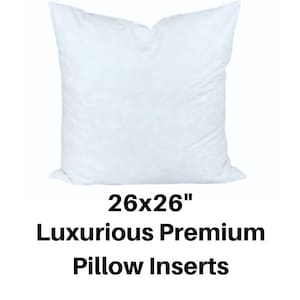Euro Sham Insert, 26x26 Pillow Insert, 26x26 Pillow Forms, 26x26 Hypoallergenic Pillow, 26x26 SYNTHETIC DOWN Pillow Inserts. Euro Sham
