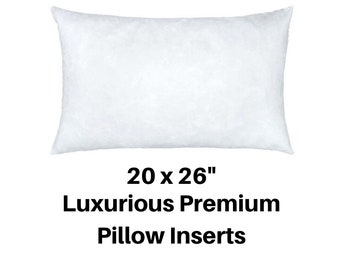 Standard Bed Pillow, 20x26 Pillows, Lumbar Pillow Insert, 20x26 Hypoallergenic Pillow, SYNTHETIC DOWN Throw Pillow Inserts