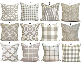 Tan Throw Pillow, Tan Pillow COVER. Neutral Throw Pillow, Neutral Pillow Cover, 20x20, 18x18, 16x16, ALL SIZES