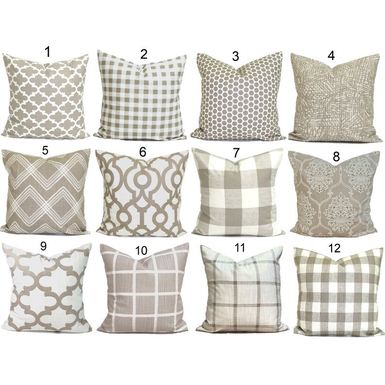 Tan Pillow Covers. Tan Throw Pillow Cover, Farmhouse Pillow Covers, 20x20, 18x18, 16x16, ALL SIZES