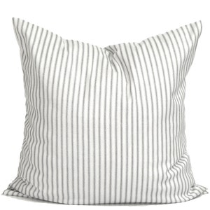 Gray Ticking PILLOW Cover SALE. Ticking Stripe Pillow Covers, Farmhouse Pillow Covers for 14x14, 18x18, 16x16 Inserts