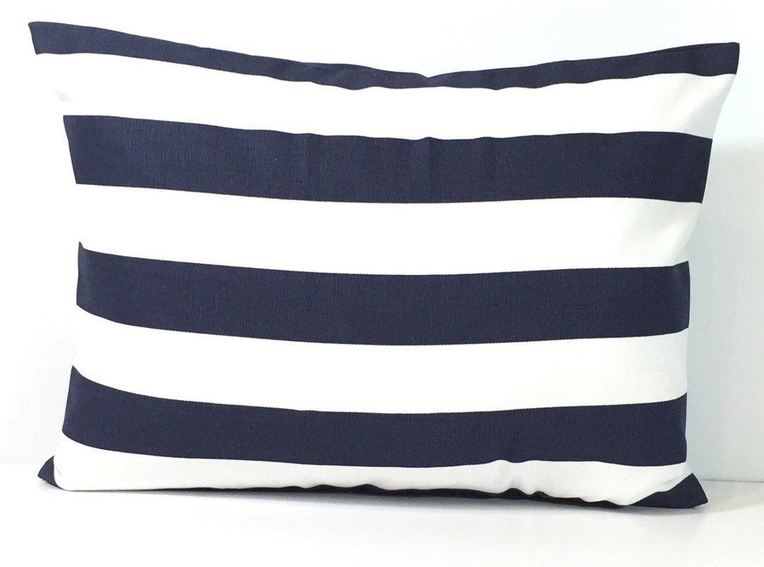 Blue Pillow Sale Nautical Pillow Cover. Navy Stripe Pillow Etsy