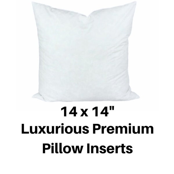 14x14 Pillow Insert, 14x14 Pillow Forms, 14x14 Hypoallergenic Pillow, SYNTHETIC DOWN Pillow Inserts, Small Accent Pillow