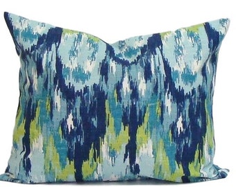 Pillow Cover Sale, Lumbar Pillow Cover, Blue Green Pillaow Cover for a 12x16 Pillow or 12x18 Pillow or 12x20 Pillow