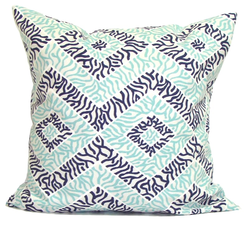 Aqua Pillow Cover Aqua Throw Pillow Cover Light Blue Pillow Etsy