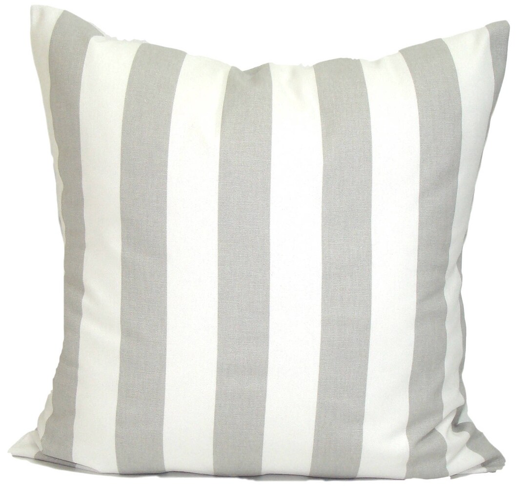 Gray Stripe Pillow COVER, Gray Farmhouse Pillow Covers for 20x20 Pillow