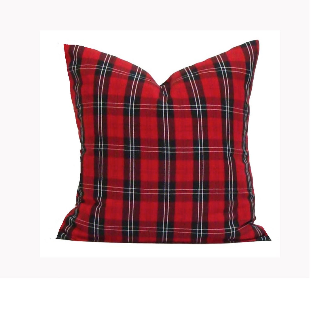 CHRISTMAS Pillow Cover, Red Plaid Pillow Covers, Tartan Plaid Pillow