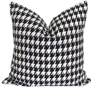 Black Houndstooth Pillow Cover, Black Christmas Pillow Cover for 20x20 Pillow, 16x16 Pillow, 18x18 Pillow, ALL SIZES